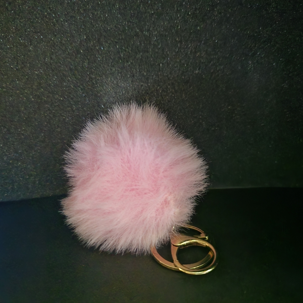 Pink Fluffy Keychain Accessory - Picture 2 of 2